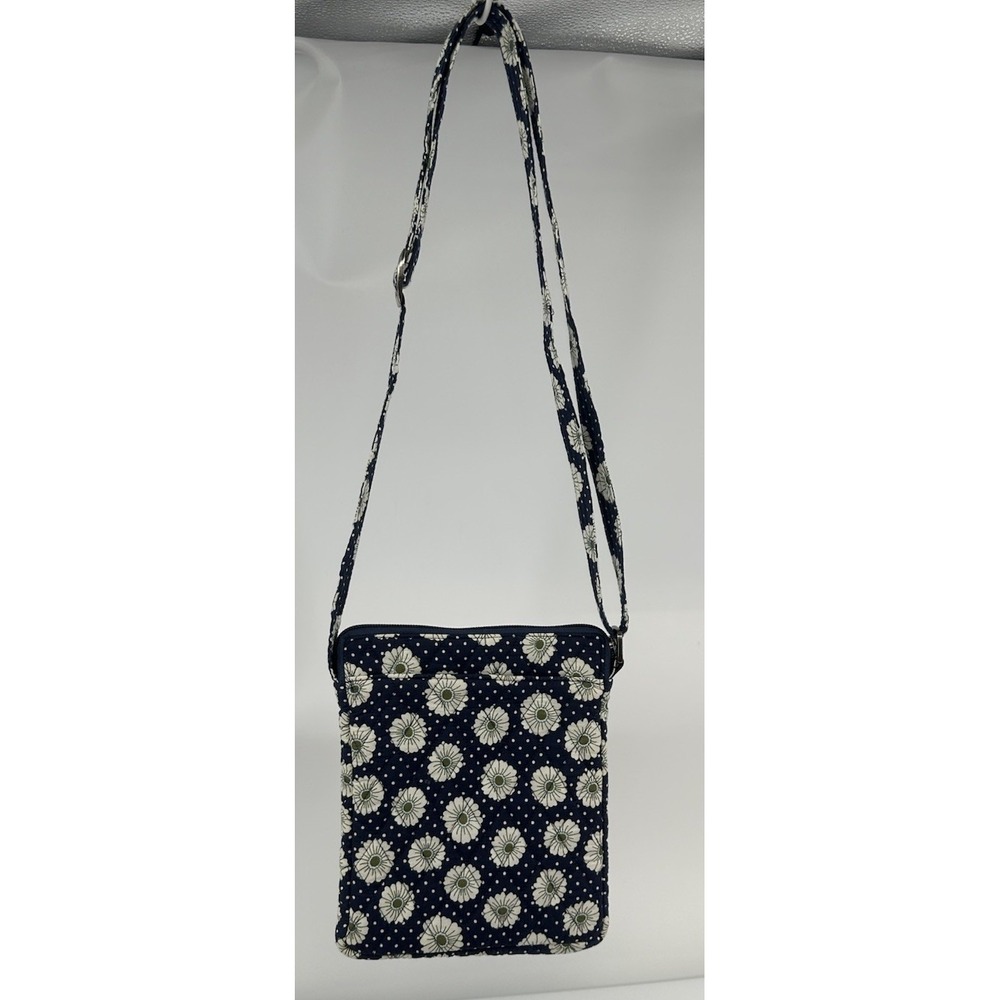 Bella Taylor Mini Crossbody Bag Purse Blue Daisy Cotton ID Card Adjustable Strap - Picture 4 of 16